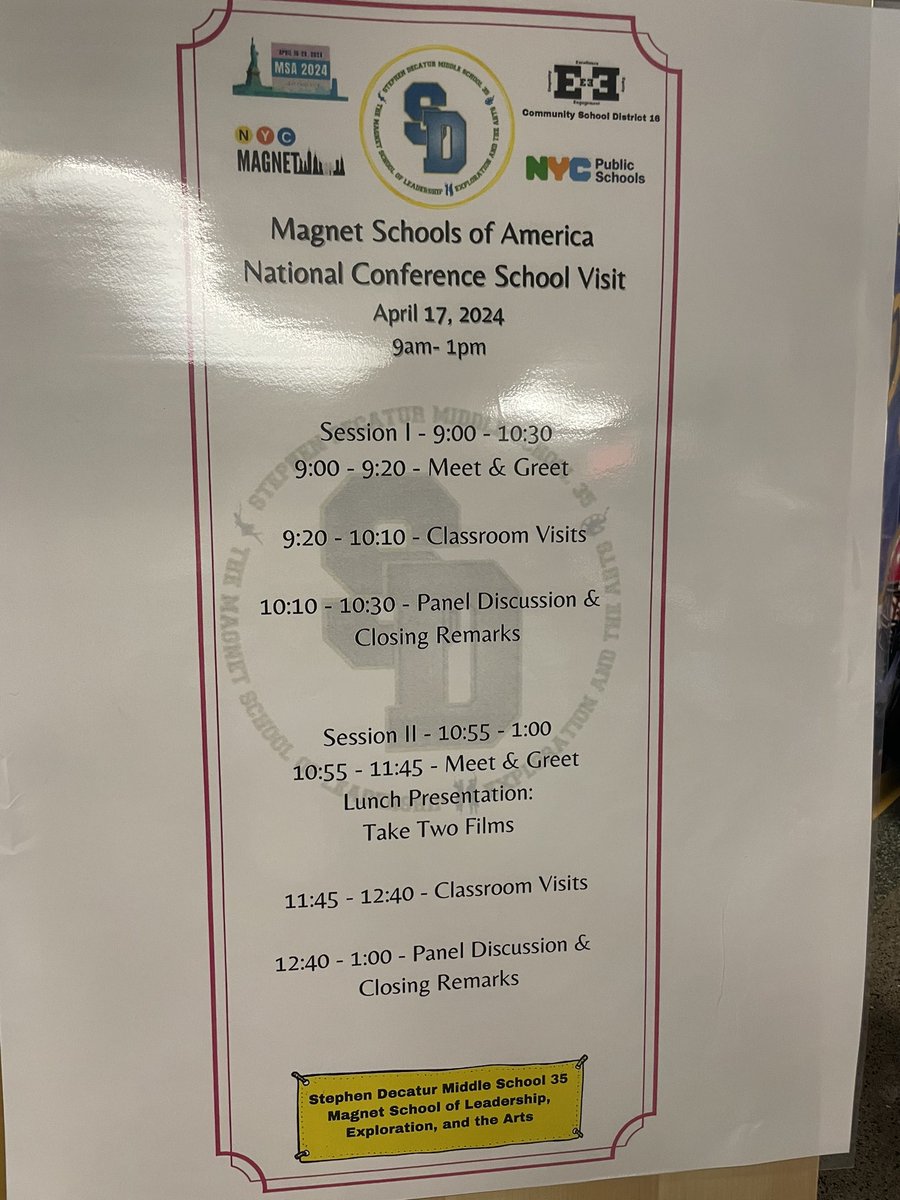 Excited to learn some new and creative ideas from other schools today at the MSA Conference in NYC! Thank you Stephen Decatur Middle School @MiddleSchool35 for hosting our first tour of the morning! #WeAreMagnet @SDHCMagnet @HillsboroughSch @MagnetSchlsMSA