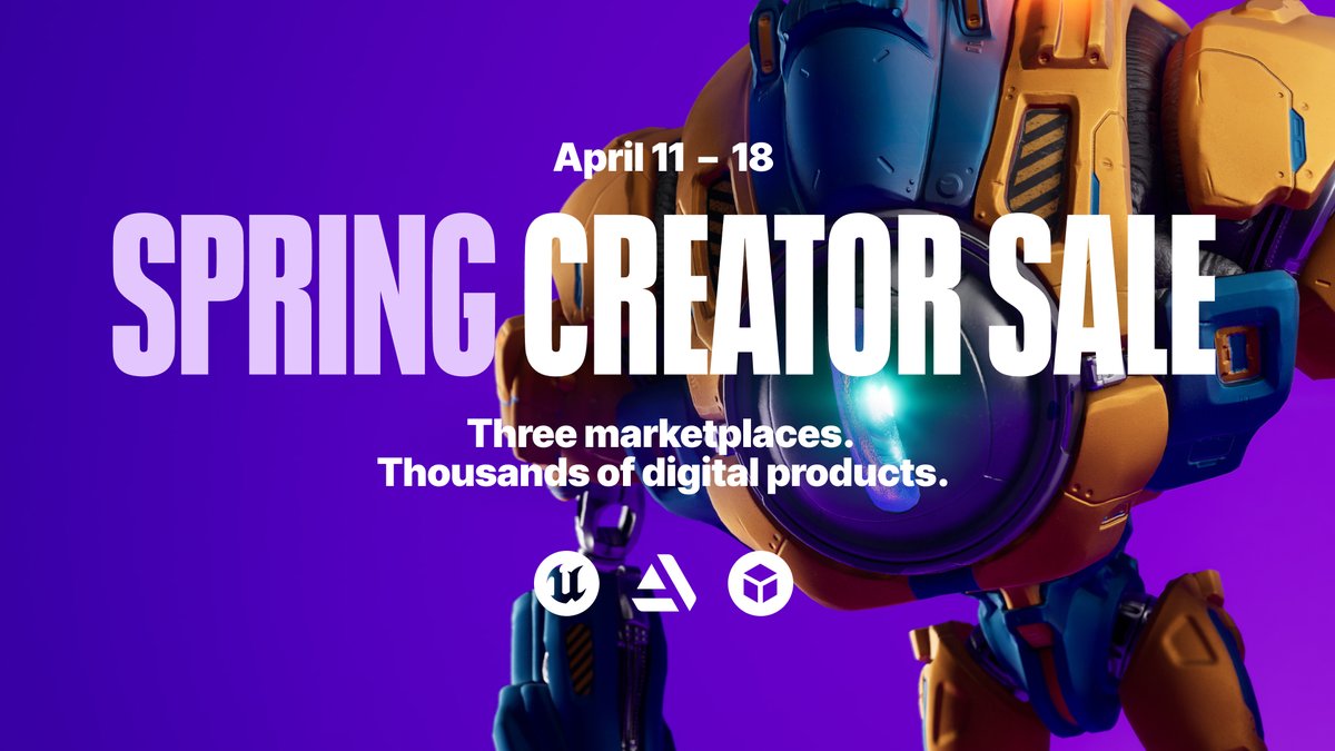 Time's ticking! Just 24 hours left to get up to 70% off on your favorite products across Unreal Engine Marketplace, ArtStation and Sketchfab. Shop now: unrealengine.com/springcreators…