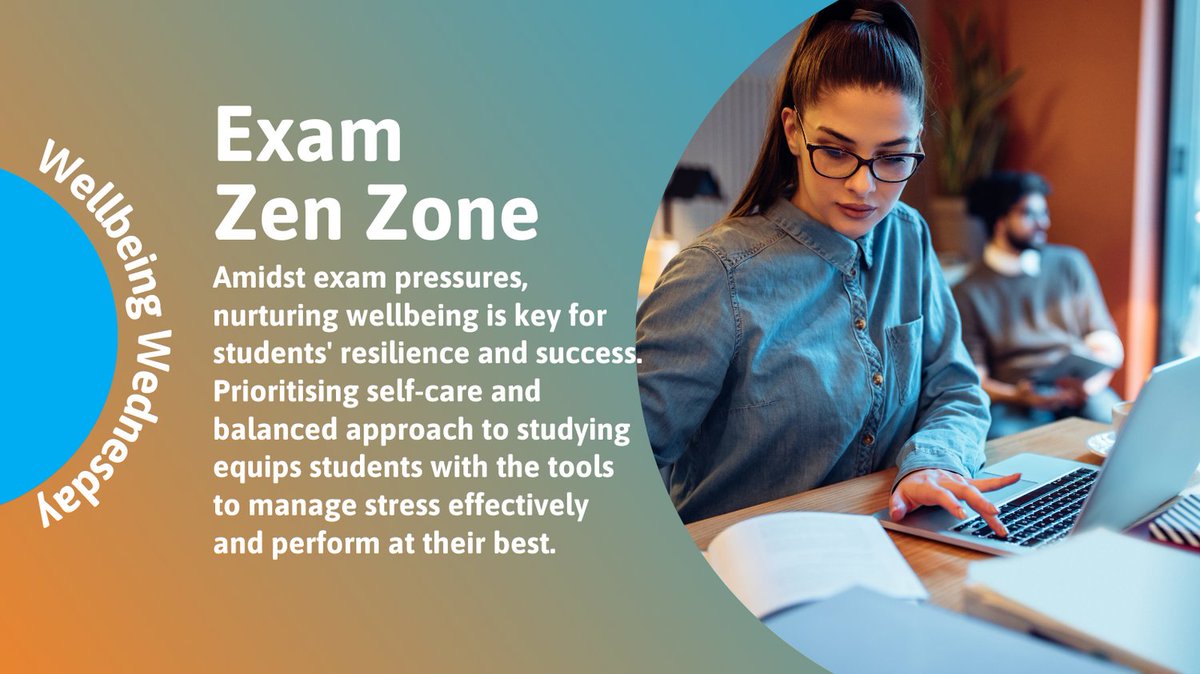 #WellbeingWednesdays 💙

The pressure of #exams can take a toll on students' overall wellbeing. Self-care practices can help students manage stress levels and approach exams with resilience but also their journey through education and beyond.

How do you tackle exam stress?💭