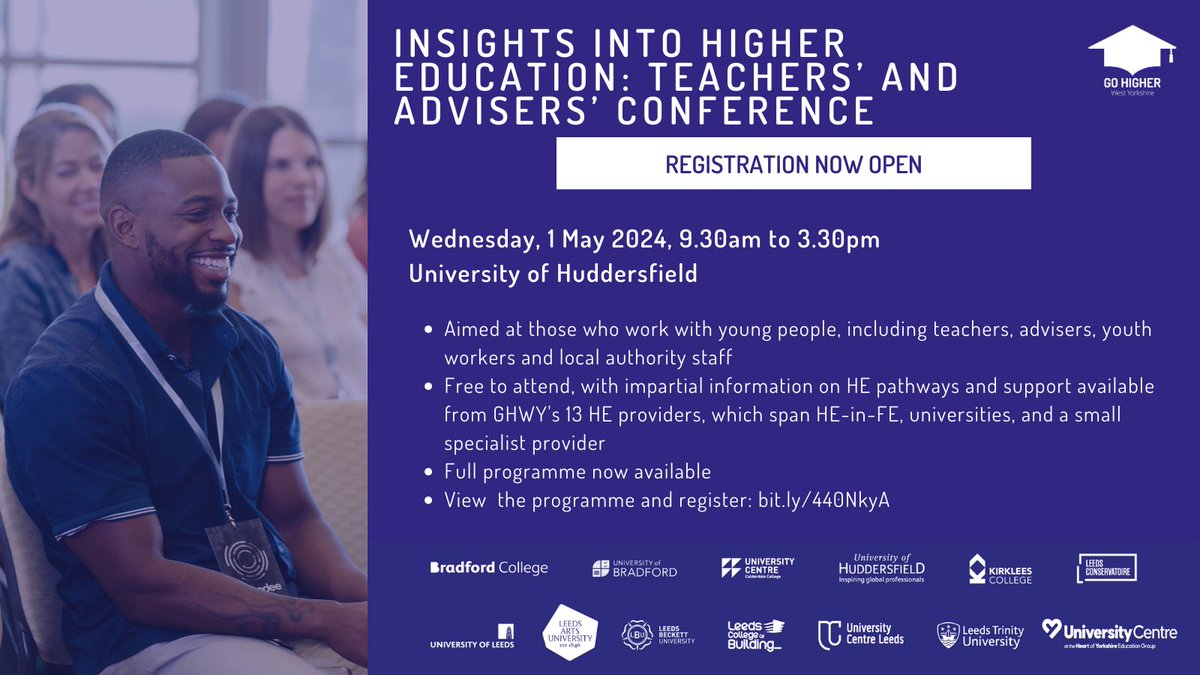 Registrations are open for our Insights into Higher Education: Teachers’ and Advisers’ Conference. Calling all professionals working with young people! Teachers, advisers, youth workers, and local authority staff, this is for you. Dive into a day of learning and networking,