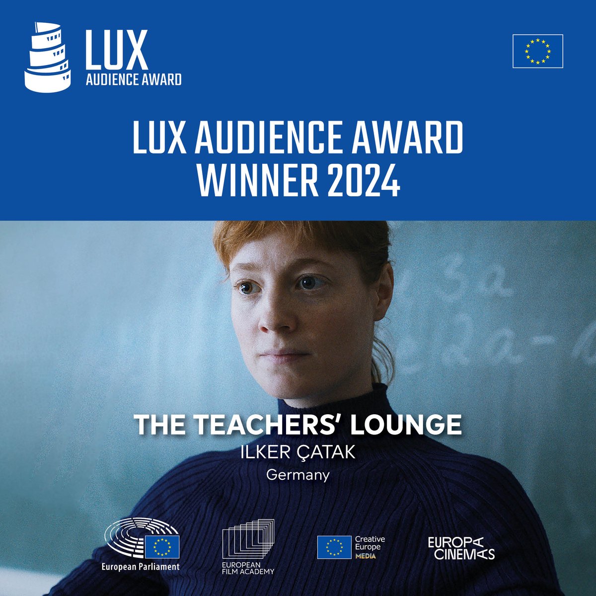 Drumroll please! We're thrilled to announce the winner of #LUXAudienceAward 2024: The Teachers’ Lounge🏆 Congratulations to the cast and crew and to the other four nominated films: 20,000 Species of Bees, Fallen Leaves, On the Adamant, and Smoke Sauna Sisterhood! 👏🏻