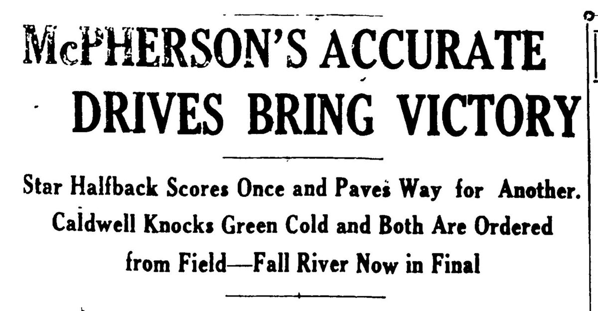 MarksmenHistory's tweet photo. 2/3- Both teams missed chances, but Bill McPherson and Dougie Campbell scored for the Marksmen in regulation.  Caldwall (FR) and Green (Prov) were sent off for fighting, Green being KO'd and helped off the field. James "Tec" White scored in overtime to secure the victory. https://t.co/MK0eVqG9O3