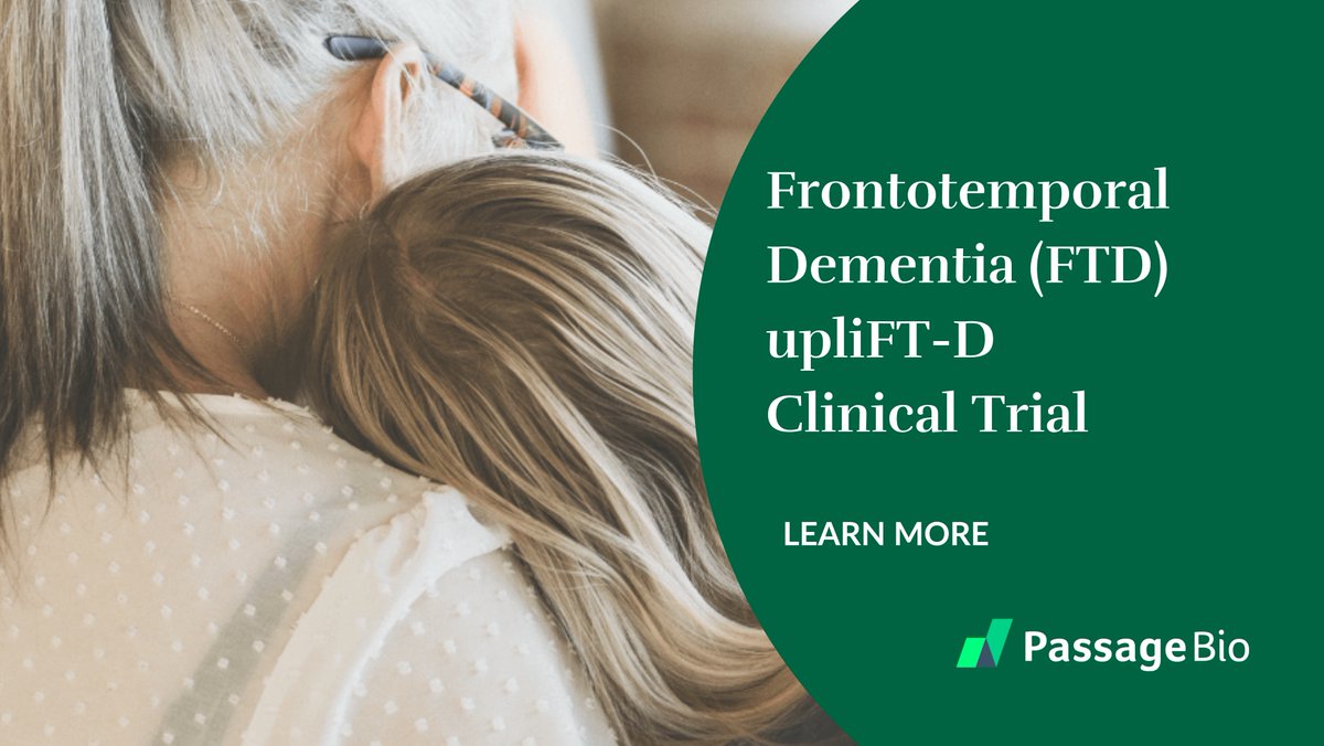 We are advancing our lead clinical program in #frontotemporaldementia for our #genetherapy, PBFT02, which aims to treat FTD-GRN by targeting an underlying genetic mutation. To learn more about Passage Bio’s active clinical trial, visit: ftdclinicaltrial.com