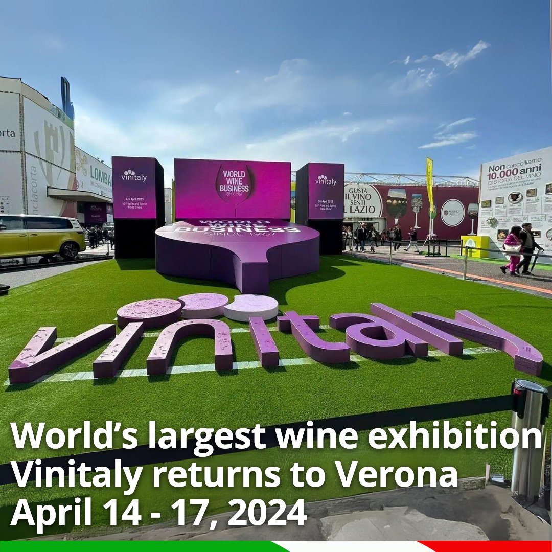 🍷🌍 Vinitaly is the largest wine exhibition in the world, and it’s held in the beautiful UNESCO World Heritage city of #Verona. 🏰🍇 From April 14th-17th, visitors can study, taste, buy and share wine. Have you attended @VinitalyTasting? What's your favorite #ItalianWine? 🇮🇹👇