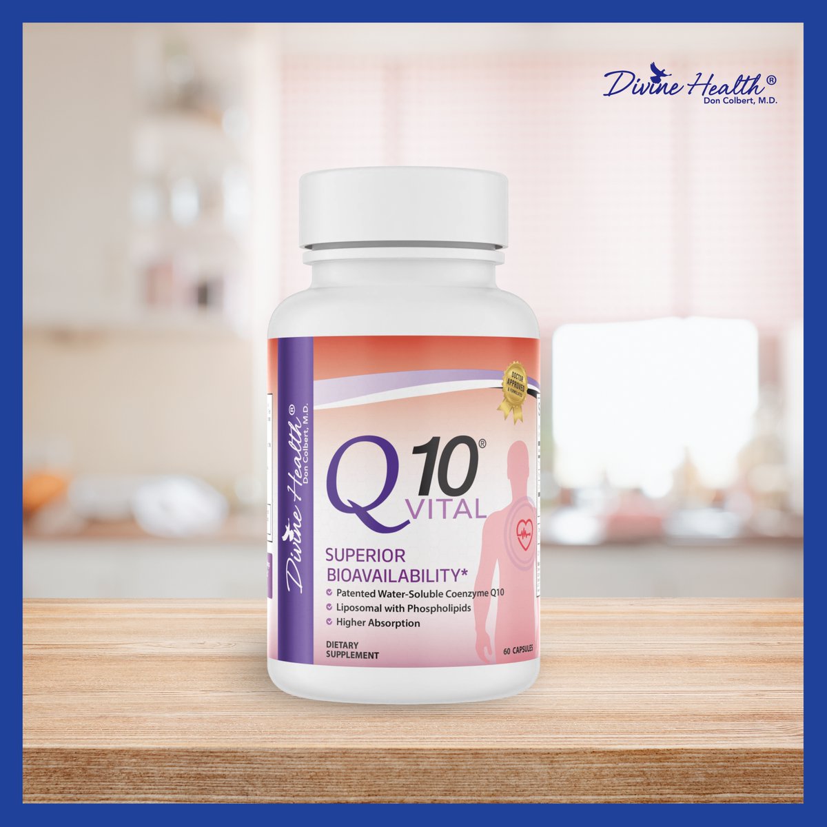 DonColbert's tweet photo. ✅ Q10 Vital contains coenzyme Q10 (CoQ10), a nutrient and potent antioxidant crucial for providing energy to all cells. 
🛍️ Get your Q10 Vital here: https://t.co/gE4KLHgQ3d 

#q10vital #CoQ10 #antioxidant #drcolbert #doncolbert #divinehealth https://t.co/mjoWhotXpj