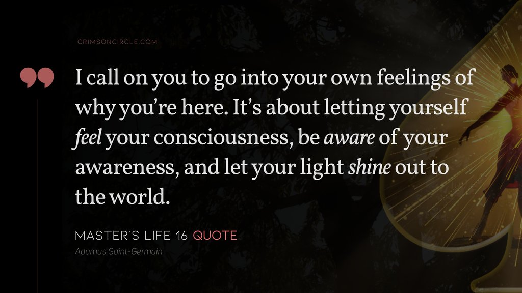 CrimsonCircle's tweet photo. ♠️ RETURNING TO GRACE · Master's Life 16 Quote
"I call on you to go into your own feelings of why you’re here. It’s about letting yourself feel your consciousness & let your light shine out to the world"
https://t.co/a6l65mKosC
#grace #fallenangel #nosin #graceful #easy https://t.co/2BdMbnY4TD