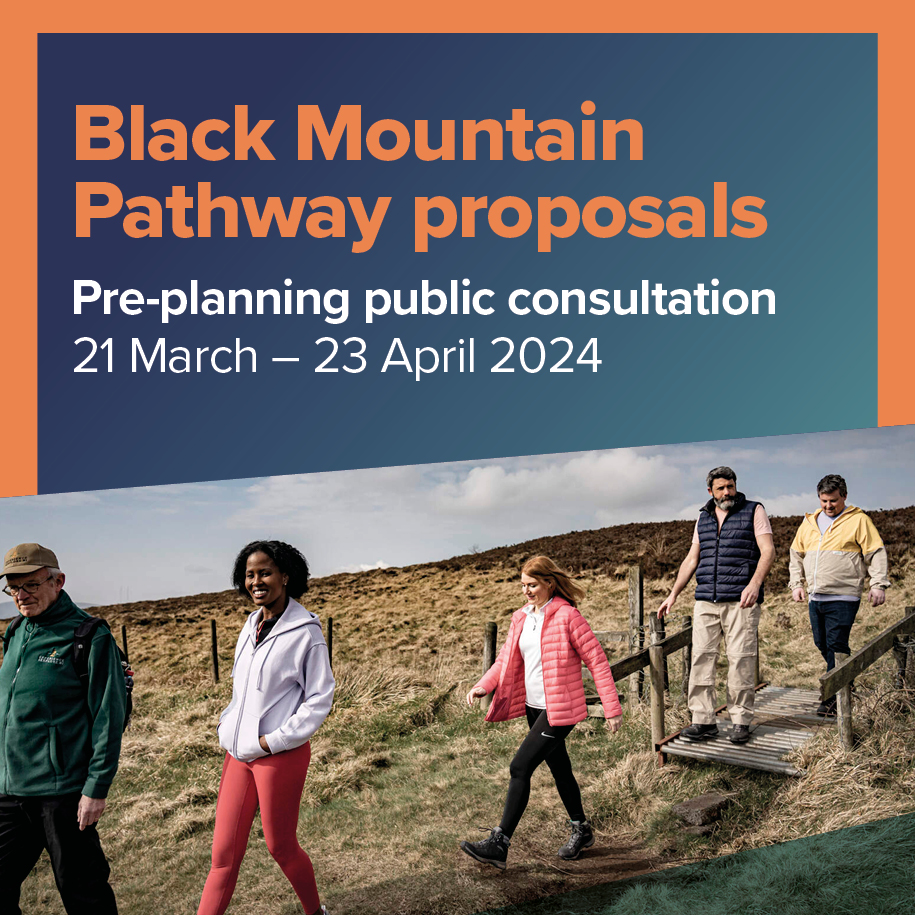 There's one week left to take part in our consultation on proposals to create a new walking trail between Ballygomartin Road & Upper Whiterock Road. View the Black Mountain Pathway plans & complete a survey at: ow.ly/KLLT50QZGb4