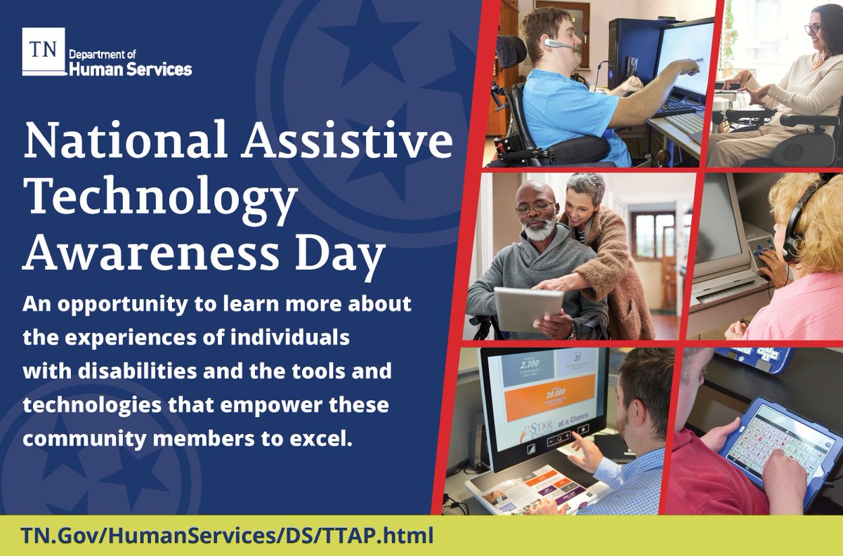 It’s #ATAwarenessDay! Learn how #Tennessee Technology Access Program (TTAP) and assistive tools empower community members with disabilities to excel in their education, workplace, community, and lives: tn.gov/humanservices/… #disabilityinclusion