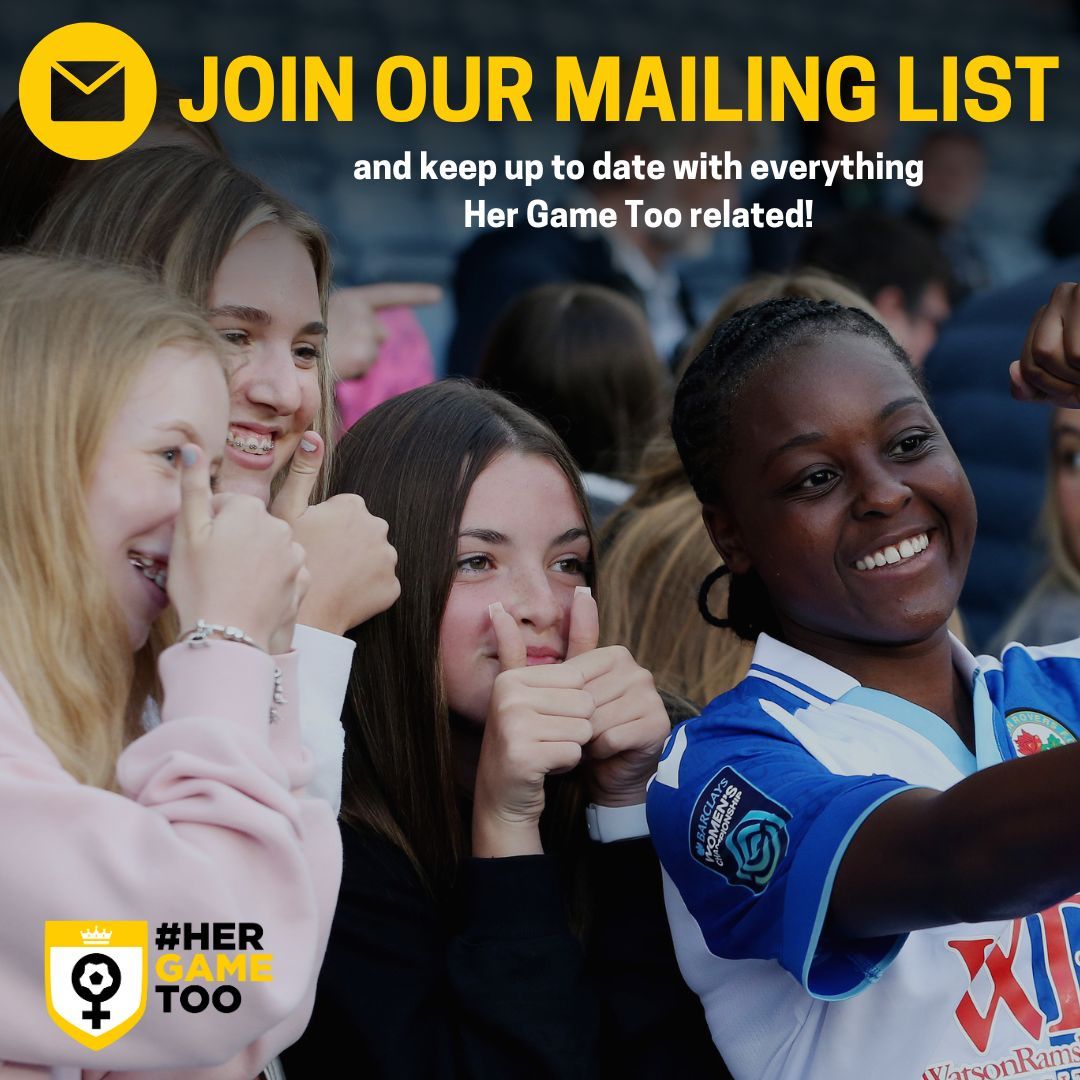 🌟 Want to stay in the loop with all the latest news and updates from Her Game Too? 🎉 Sign up to our mailing list now and keep up to date with the progress of the campaign! ⚽️✉️ Sign up here: buff.ly/3xxdFIg #HerGameToo