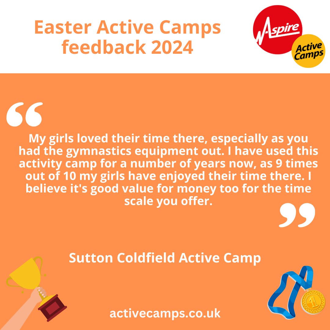 CampsAspire's tweet image. Back by popular demand: Our Active Camps are ready to welcome your children this May half term.🏆 Book now to receive the Early Bird rate✔️ hubs.ly/Q02sTDrt0 #BackForMore #ActiveFun