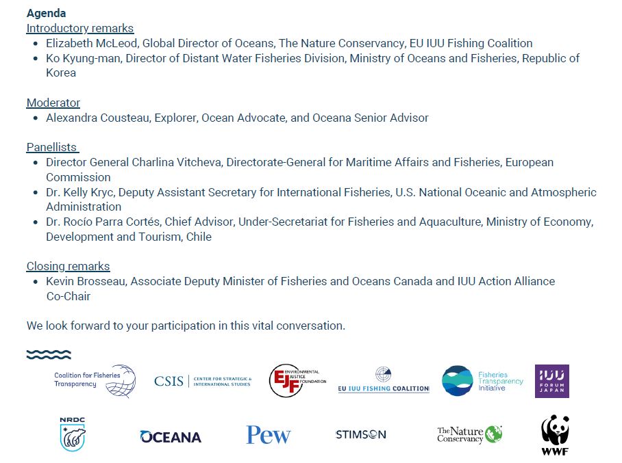 Last call to join our #OurOcean2024 side event on #IUUfishing & transparency ! 👉From Policy to Practice: Solutions for and Benefits of Transparent and Traceable Fisheries. 📍Alternative Stage, right around the corner from the plenary hall. @OurOceanGreece #OurOceanGreece