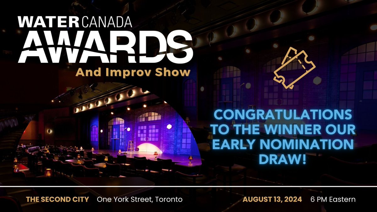 🎉 Congratulations to the lucky recipient of our ticket draw for the Water Canada Awards!! 🌊 The winner has been contacted! Register for the event …terCanadaAwardsShow2024.eventbrite.ca #WaterCanada #WaterAwards #WinnerAnnounced #TicketDraw #Innovation #Excellence #WaterIndustry