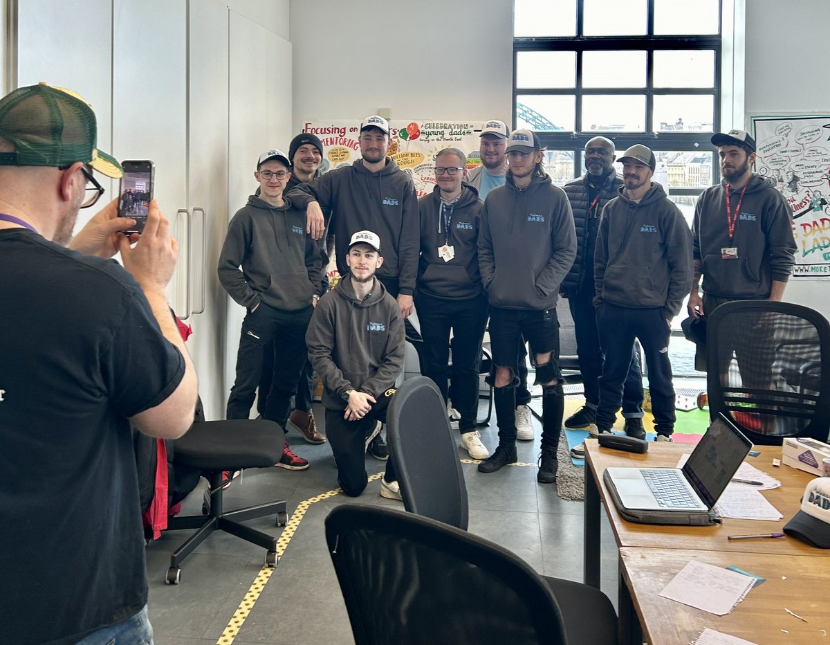New hoodies and caps for the ambassaDADS today! Another brilliant meeting with young dads from @NEYDandL who are so committed to smashing stereotypes and promoting positive social change for young dads 💪