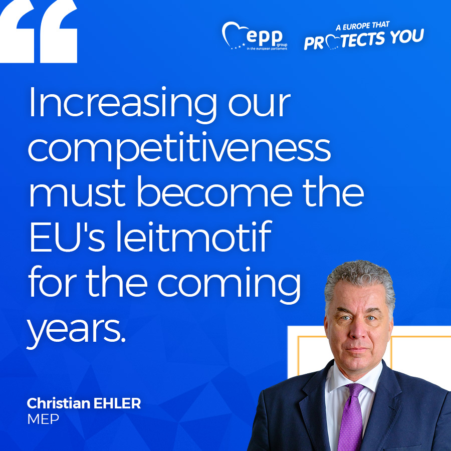 #EUCompetitiveness will be one of the issues tackled at this week’s #EUCO. 

'Competitiveness is finally on top of the agenda. Now is the time to act. The European Council must send a clear signal that it understands the urgency,' says @mep_ehler.