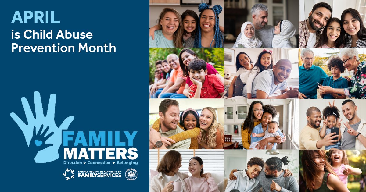 April is #ChildAbusePreventionMonth. Learn how county early intervention programs support families and help decrease the numbers of children entering foster care. bit.ly/CAPMhLt?utm_so… #BuildingStrongerFamilies #FairfaxCountyFamilyServices