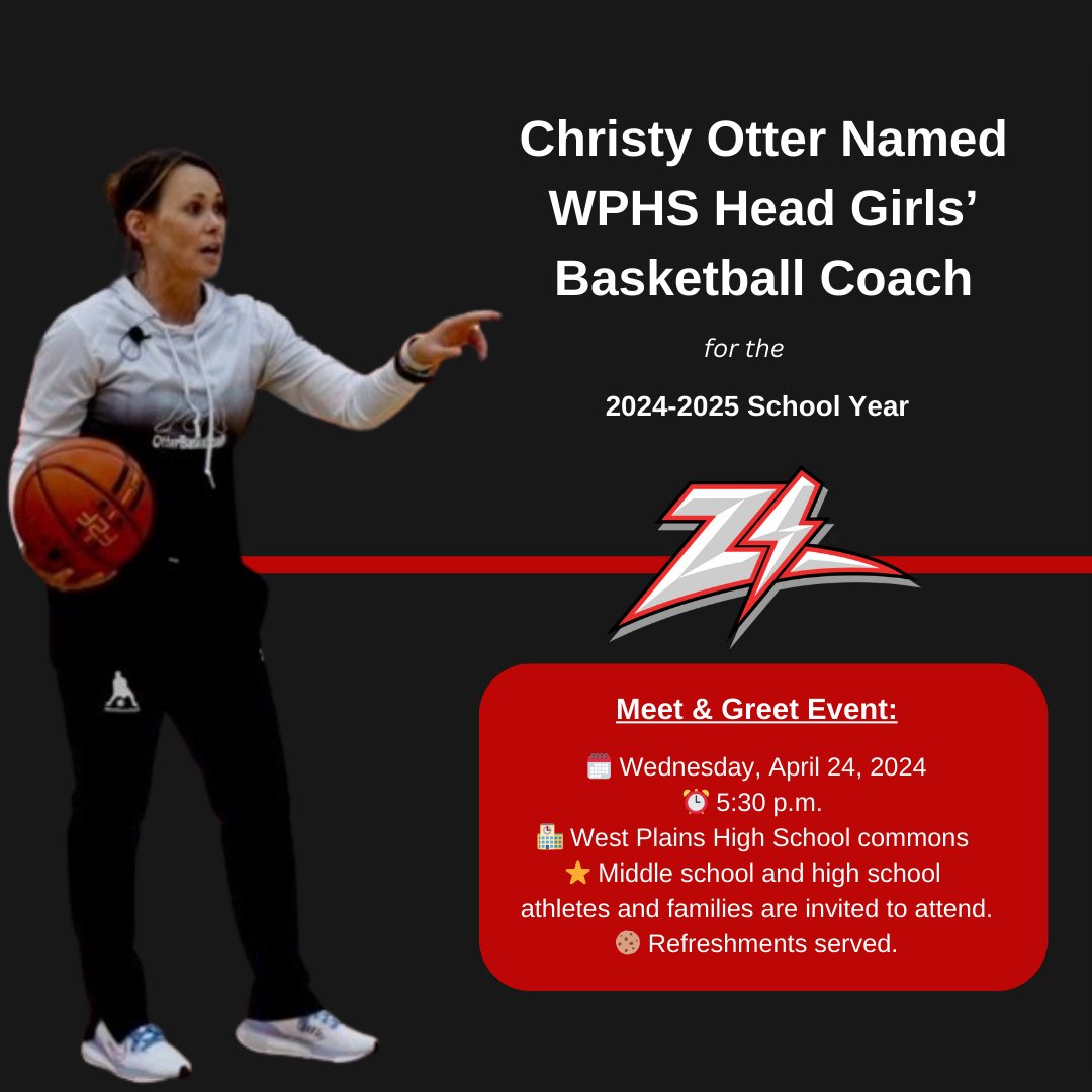 The district is pleased to announce Christy Otter has been named the WPHS girls’ head basketball coach. To build relationships with her athletes, Otter will host open gym and basketball camps before she begins her position on July 1. 

For more visit, zizzers.org.