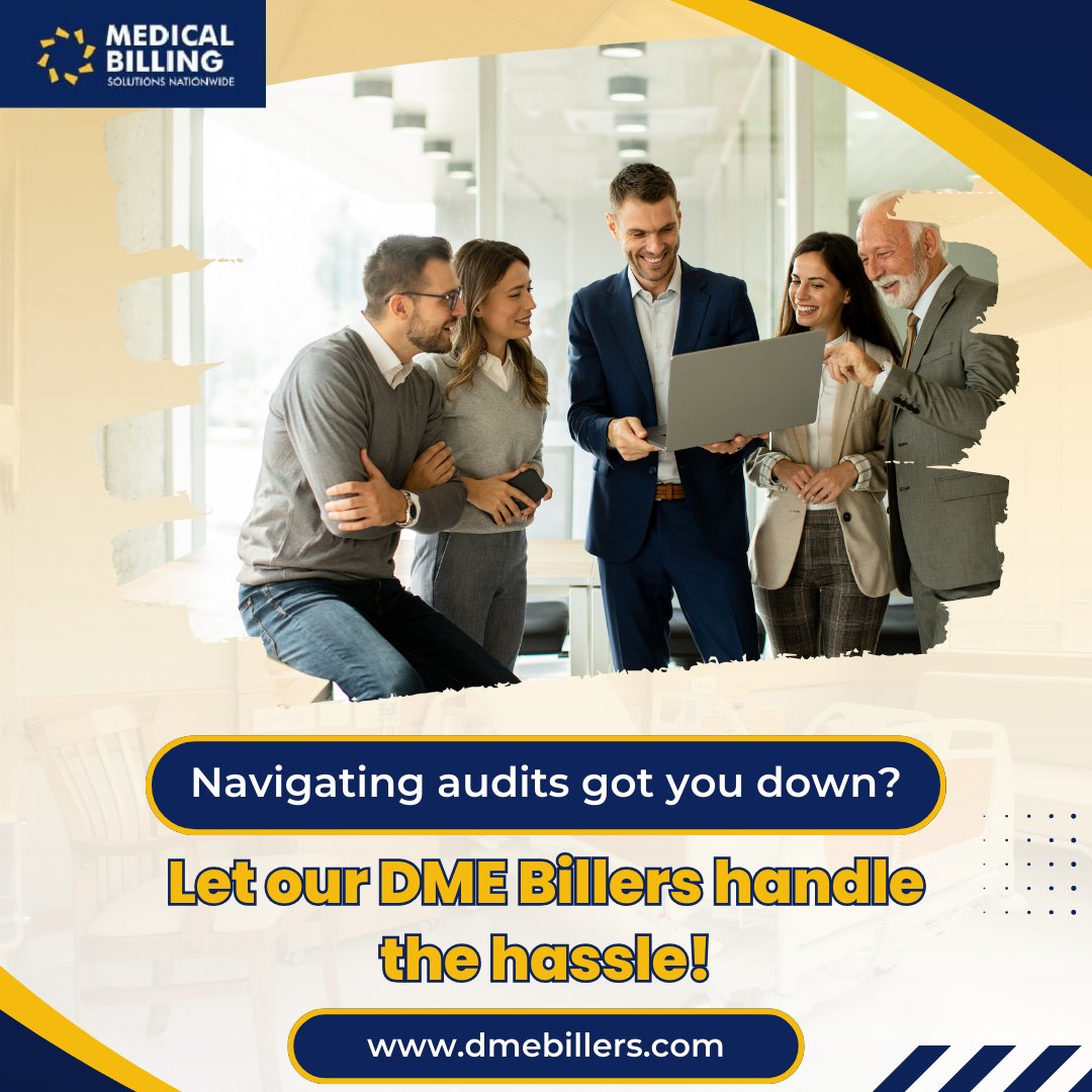 Don't let audits overwhelm you! Let our DME Billers take the reins and handle the hassle for you. 

Contact us at: ow.ly/zre850RhOAc

#dmebilling #dmebillers #RevenueOptimization #DenialFree #WinningStrategy
#AuditAssistance #DMEBilling #HealthcareCompliance
