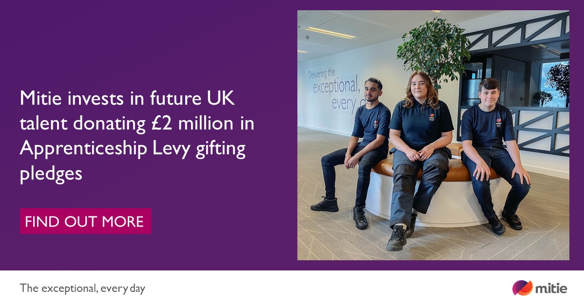 We are pleased to have passed the £2 million milestone for our Apprenticeship Levy gifting pledges, supporting a range of organisations across the UK to develop future talent. Find out more > mitie.com/insights-news/… #MitieApprenticeships | #LevyGifting | #UKAapprenticeships