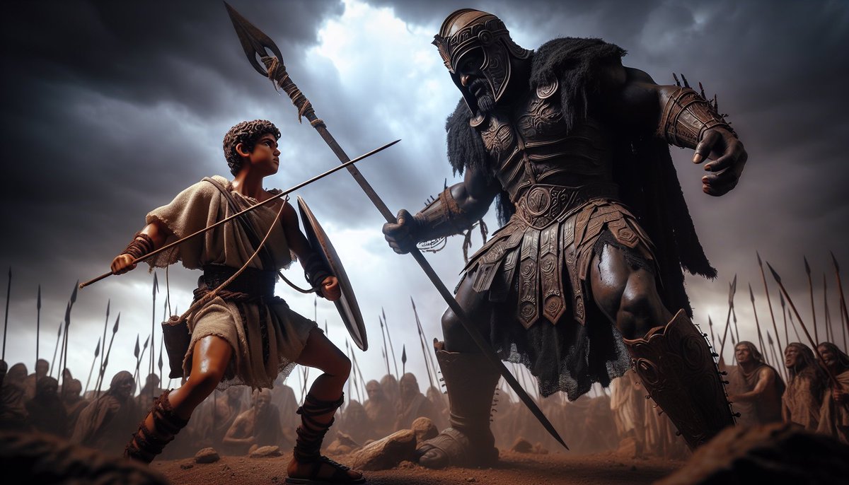 visionpaletteAI's tweet photo. Just finished writing a story? Need some great illustrations to support parts of your book? No worries, use Vision Palette!

"David and Goliath about to battle"

#visionpalette #AIArtwork #aiartcommunity #AIArtGallery https://t.co/c87Ucb4YN6