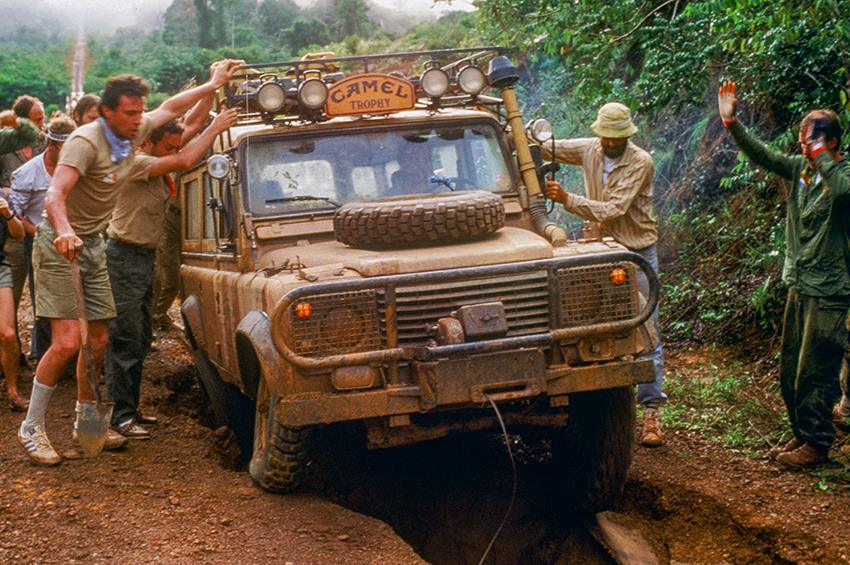 DCRbooks's tweet photo. I was the only American journalist on #CamrlTrophy '84, driving Land Rover 110s 1000 km down the Amazon on the #Transamazonica. This road leads not to Rome, squire, but to Hell. #CamelTrophy84 #CT84 https://t.co/3xZBNoPHEH
