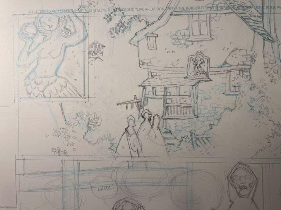 Currently on the Drawing Table-
26 pages into book two of my new thing. 