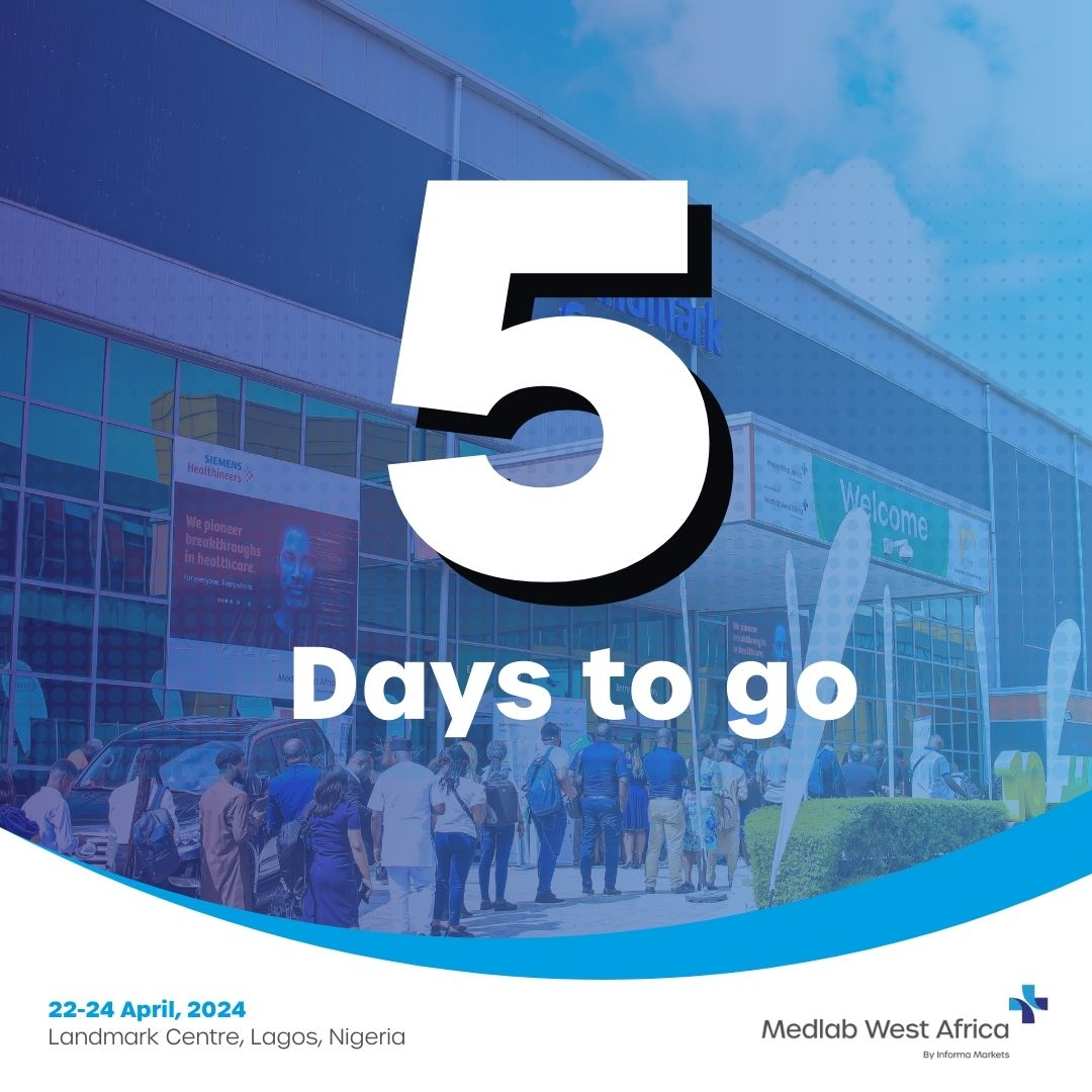 Only 5 days left until #MedLabWestAfrica begins! ⏳

Secure your free spot now and be part of the ultimate laboratory experience!

Don't miss out, register today! 🚀
#MedLabWestAfrica #CountdownBegins