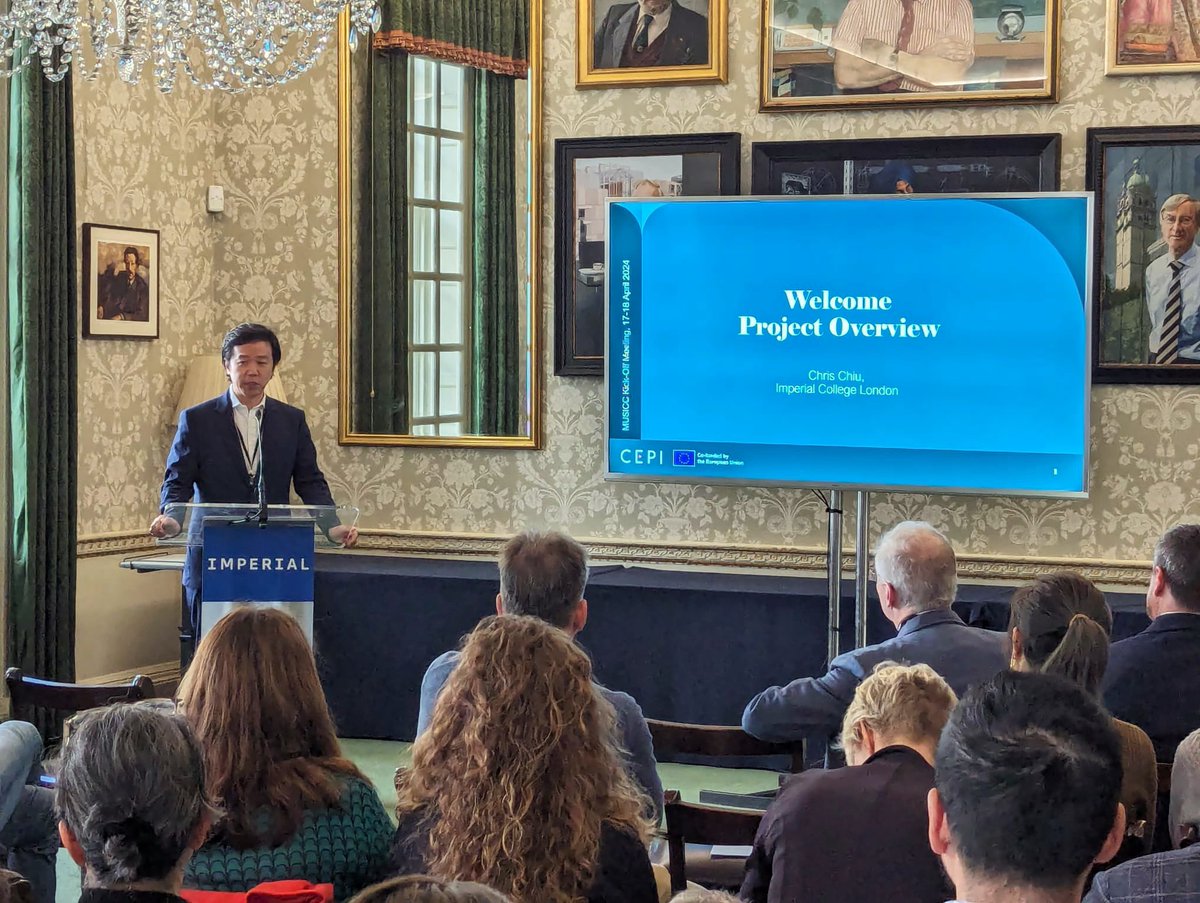 Onto the next presentation of the day! Professor Chris Chiu, Principal Investigator for MusiCC, welcomed the consortium and provided a broad project overview before handing the mic over to work package leaders to kick-off their presentations 🦠💉