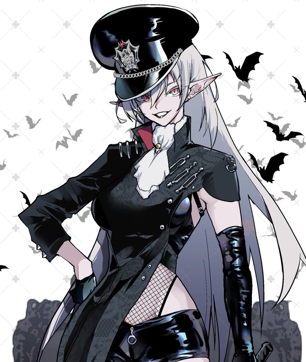グラディア(アークナイツ) 「サングラス外し差分黒テカ+レトロな服飾との相性抜群なジャンルがゴシックパンクです」|龍トウのイラスト