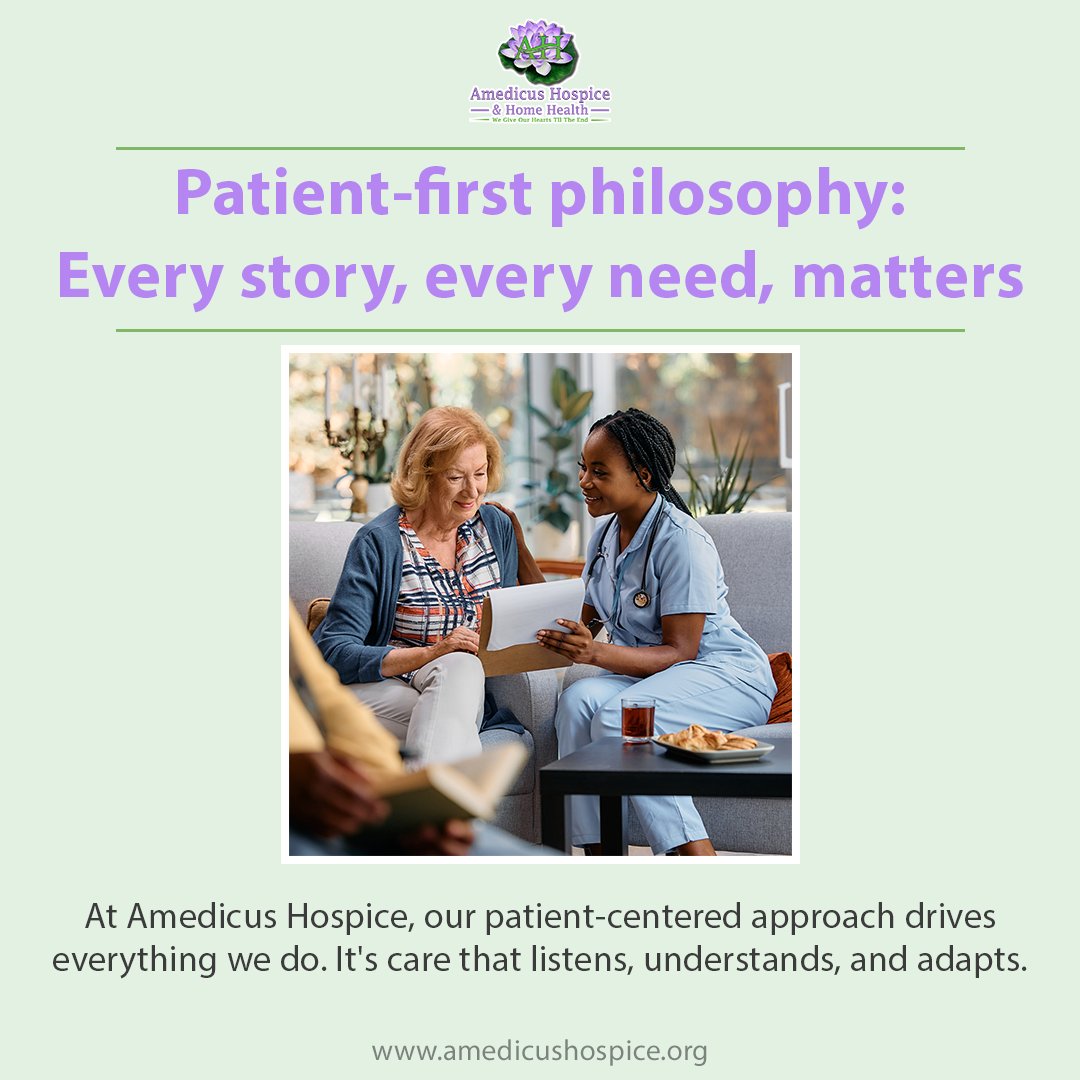 Patient-centered care is at the heart of Amedicus Hospice. We listen, understand, and adapt to provide the best possible journey for each patient. 🌟💓 Learn more at amedicushospice.org | 469-389-1028. #PatientCentered #AmedicusCare