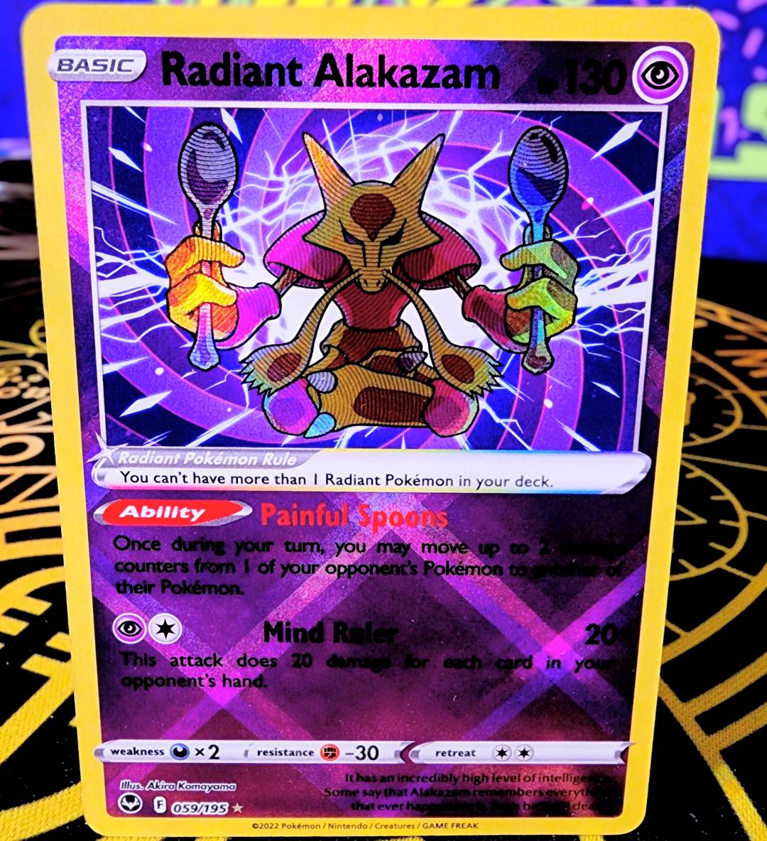radiant alakazam pokemon card Radiant Alakazam Silver Tempest 059/195, NM Pokemon Card main image 1