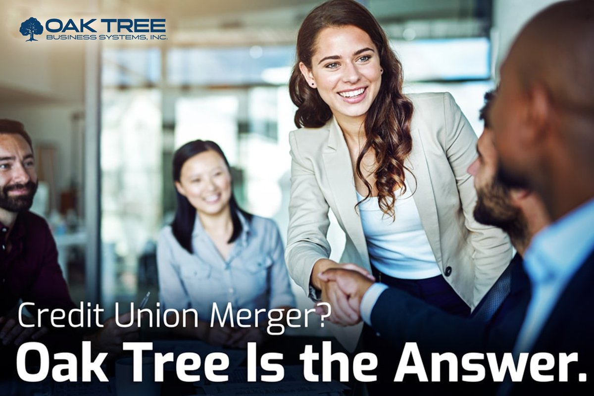 Credit Union Merger? Oak Tree Is the Answer. We know how to help your credit union survive a merger and have the best forms available.

ow.ly/u55950RfsGX

#creditunions #creditunion #creditunionlife #fintech #leadership #strategy #efficiency #solutions #branding #marketing