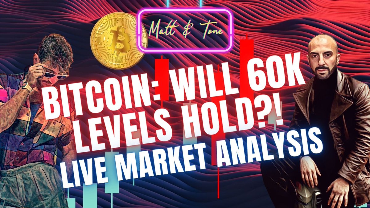 #BITCOIN NEXT DUMP INCOMING OR WILL 60K HOLD?!! @AlphanumetriX & @ToneVays will bring you the charts! 👉 youtube.com/live/quRAuha1m…