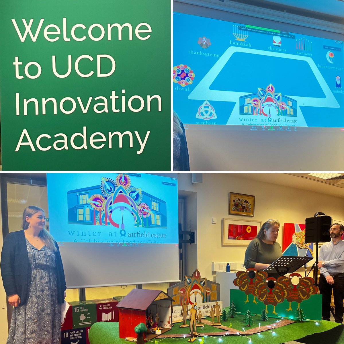 Great morning spent @UCD_Innovators listening to projects on sustainability ranging from waste management to economic sustainability to biodiversity! @AirfieldEstate were happy to take part and gained a lot from the students in return. #Sustainable and #practical #education.