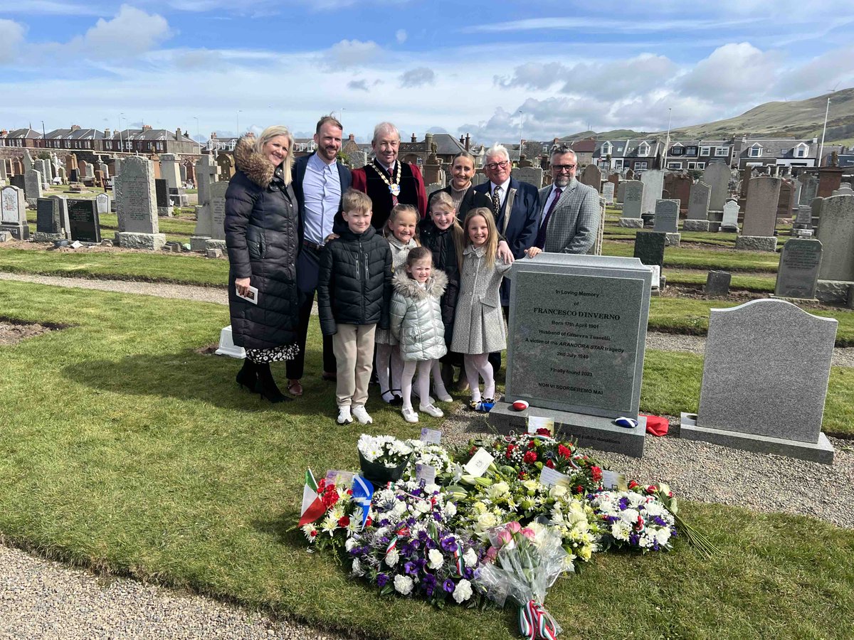 A special event was held in Girvan today to honour the memory of a victim of the 1940 Arandora Star tragedy – Francesco D’Inverno.