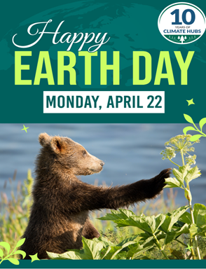 Earth Day We only have one planet. This #EarthDay, join the USDA Climate Hubs in celebrating our home, Earth, by learning more about climate change in your region. climatehubs.usda.gov #10YearsClimateSolutions