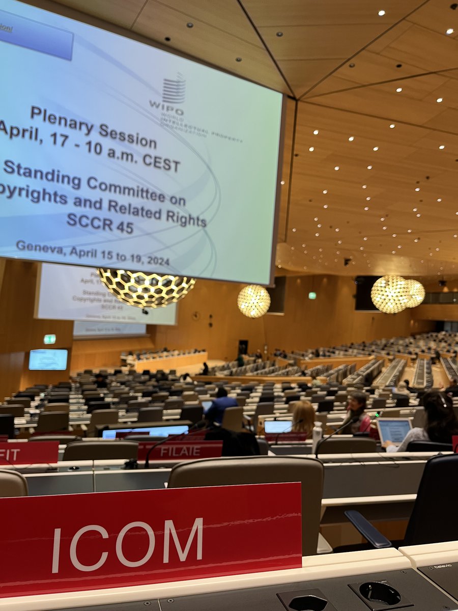 💡 Today #ICOM took part in the Standing Committee on #Copyrights and Related Rights at @WIPO, advocating for an adapted & harmonized global copyright system that empowers #museums worldwide to fulfill their public interest mission. #SCCR45 #IntellectualProperty