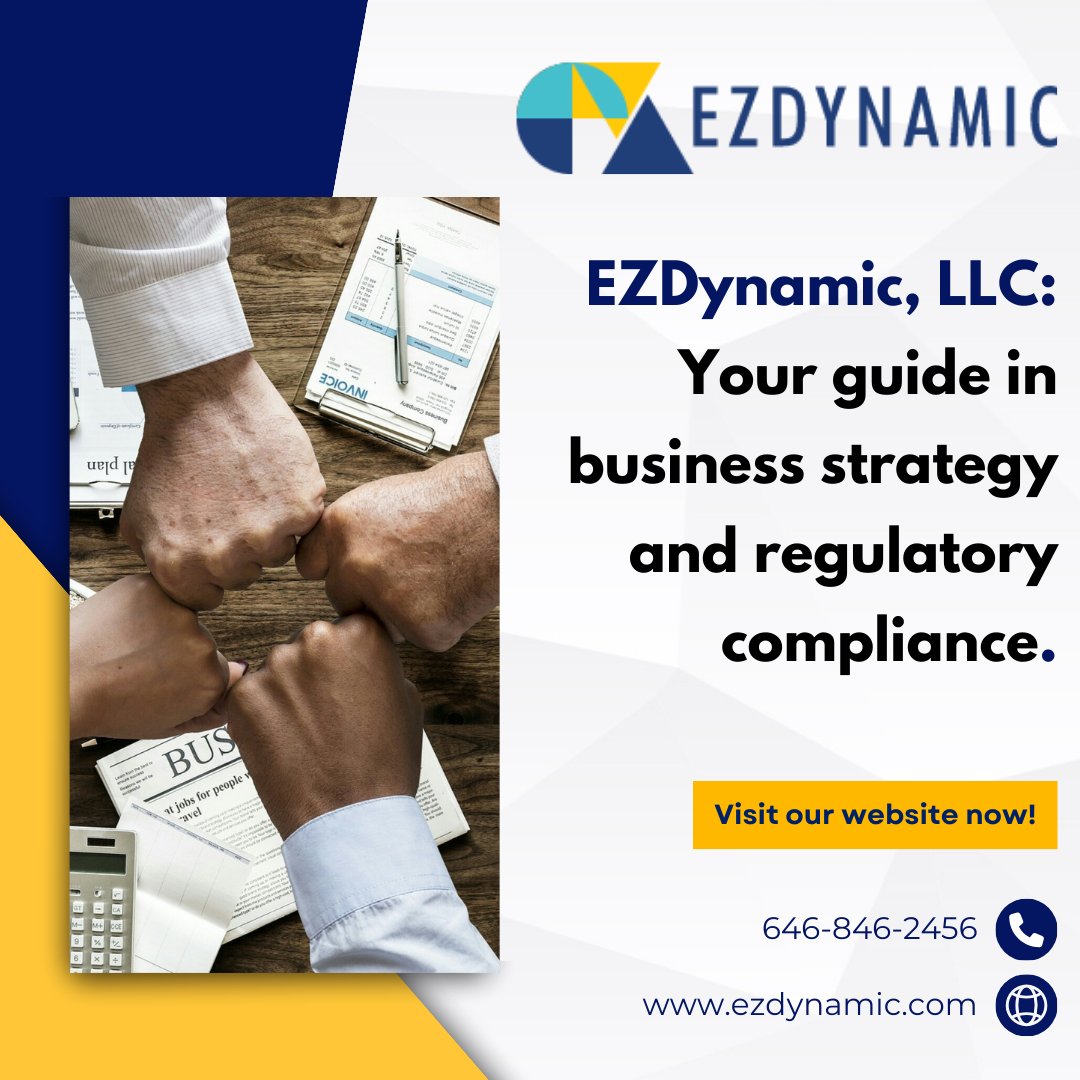 Feeling swamped by ever-changing regulations? EZDynamic is your lifeline! We're experts in making regulatory compliance feel like a breeze and keeping those nasty fines at bay. 

#staffaugmentation #businessgoals #strategicgoals #technologygoals