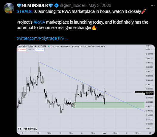 gem_insider's tweet photo. If you weren't buying $TRADE below $1 few weeks ago, you will probably buy it at $10 next month!  👀

We gave you $CPOOL at $0.08.

We gave you $TRADE at $0.2.

$TRADE held strong throughout the dump.

Time to send it to double digits. https://t.co/ecSG9cqqGA