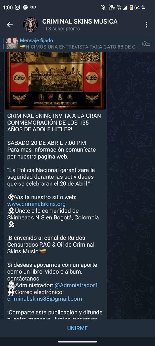 cordoba_chucho's tweet photo. .@CarlosFGalan ¿Cómo así que @PoliciaBogota garantizará la seguridad de estos neonazis para conmemorar ésto?
@petrogustavo https://t.co/owUYNo7yF7