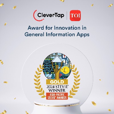 Celebrating our golden moment at @TheStevieAwards 2024! 🌟 @timesofindia and CleverTap have won GOLD for Innovation in General Information Apps. 🏆 Pioneering #AI-powered personalization behind the news headlines has reshaped the digital news landscape! 🚀 #Stevies2024