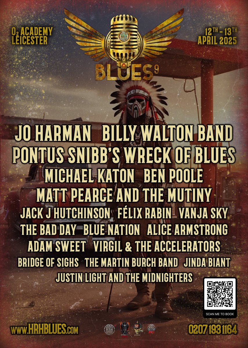 We have just released the ELECTRIC line-up for HRH Blues 9 with performances from Jo Harman, Billy Walton Band, Pontus Snibb’s Wreck of Blues &amp; MORE for April 2025! 🎸⚡️

We are giving YOU the chance to secure up to 6-weekend passes! 💥

Enter Comp 👉 hrhblues.com/win