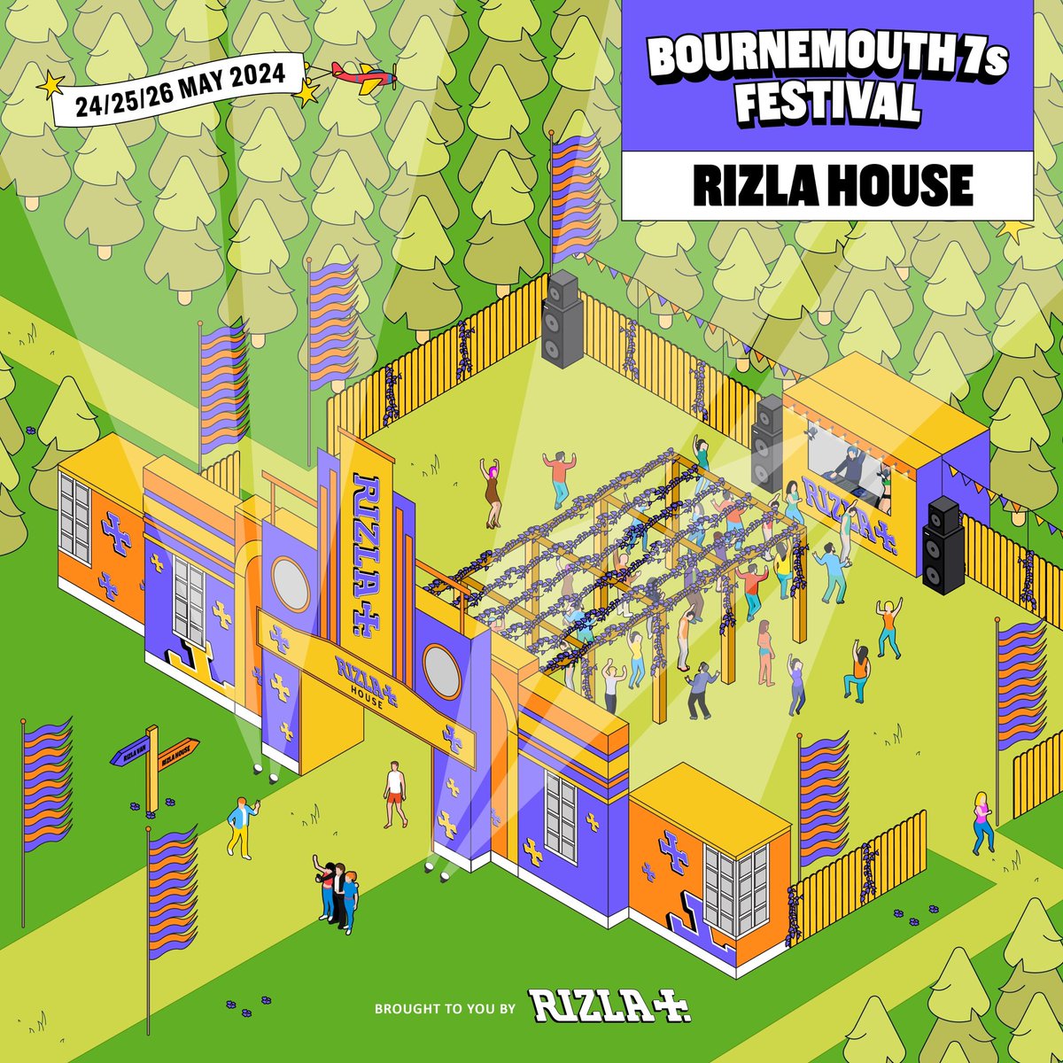 Rizla House 𝗥𝗘𝗧𝗨𝗥𝗡𝗦 🪩 And this year, it’s had a major renovation with an increased size for extra two-stepping 🕺 Walk through to find an immersive party playing the best of house & techno music 👀 We’re super excited to work with the team at @OfficialRizlaUK again 🎉