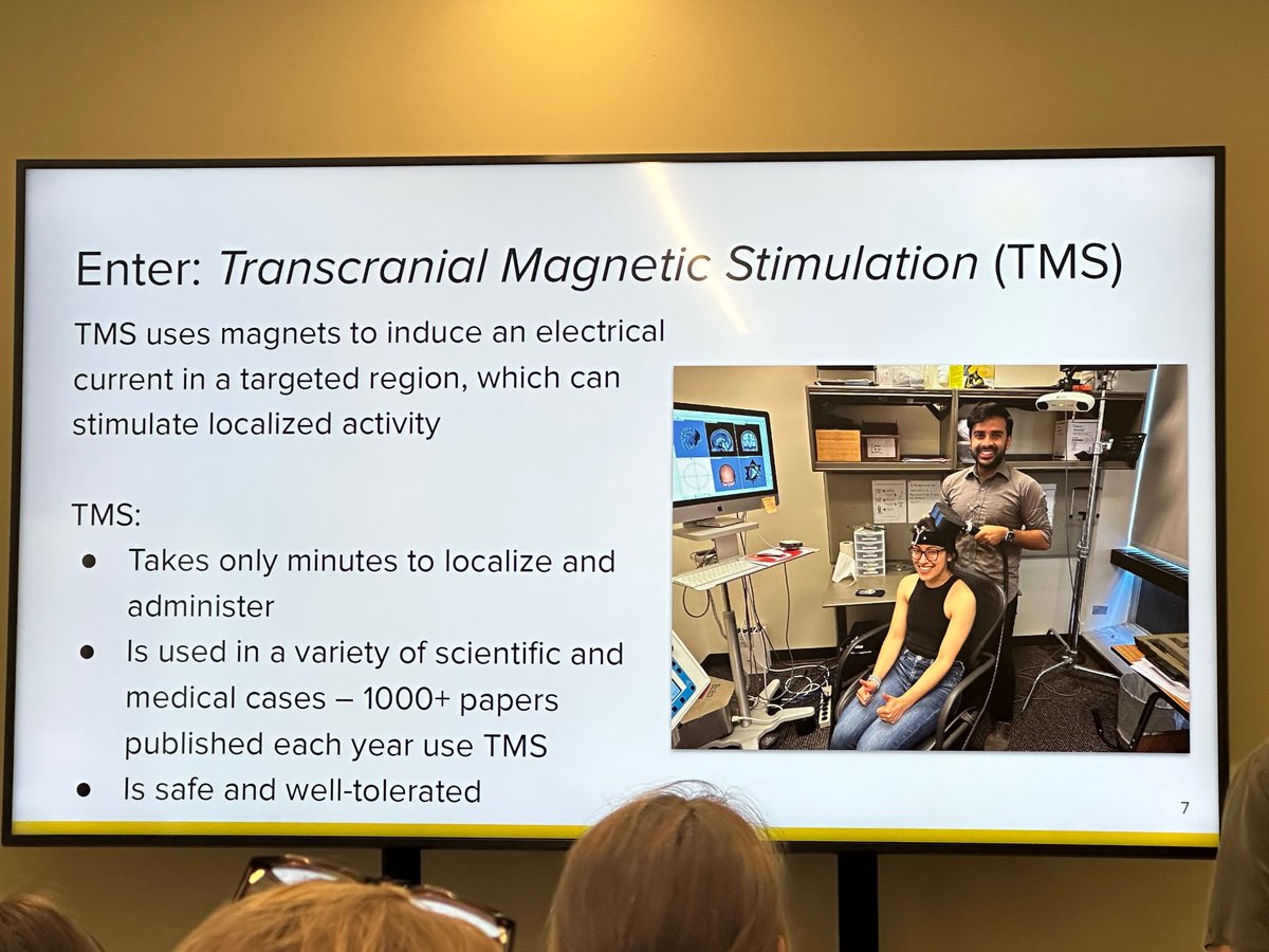 Kaia Newman presenting the first TMS experiment in SE. TMS seems to be a promising tool to investigate causality of programming outcomes! #icse2024