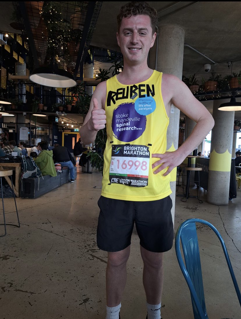 A big thumbs up to ⭐️Reuben Todd⭐️ who ran the #BrightonMarathon recently, raising over £2,300 for @lifeafterpara 👏🙌 Thank you so much for choosing to support us 👍 Want to #fundraise in 2024? Find out how you can here 👇 🔗 lifeafterparalysis.com