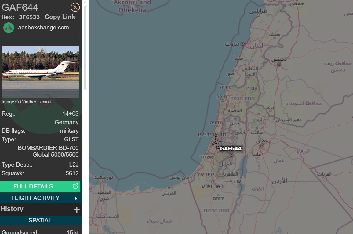 GERMANY MIL GAF644 Bombardier Global on the ground at Ben Gurion Airport, Israel.
