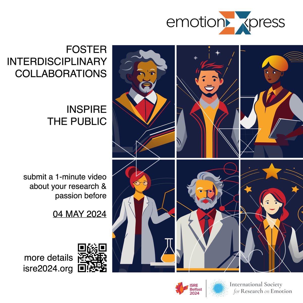 Let people know about your research! Join #EmotionExpress to inspire others with your one-minute video! 📌To foster interdisciplinary collaborations! 📌To inspire & encourage dialogue with the public! And win a public or peer prize at #ISRE2024! 👉isre2024.org