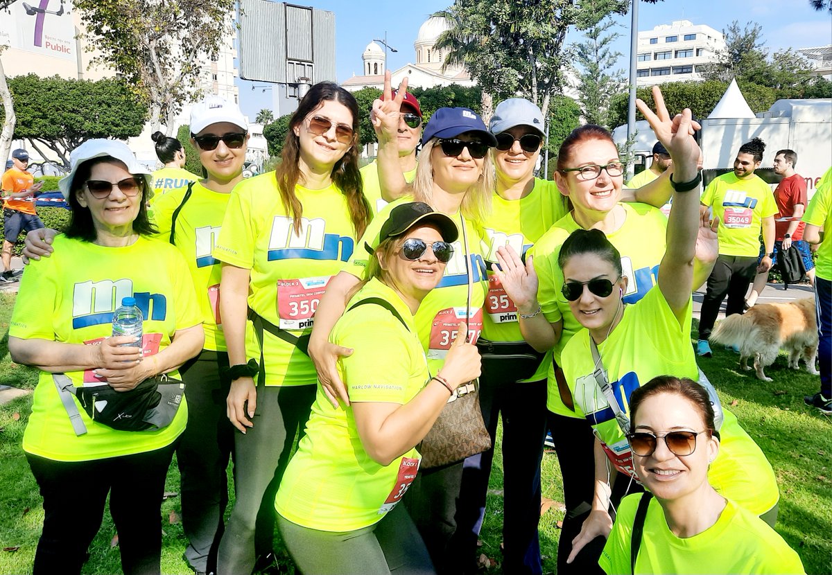 Shining bright🌟 at #Limassol #Marathon over weekend 🇨🇾. Round of applause to all amazing runners for taking on the challenge & supporting each other all the way to the finish line - team spirit, health + having some fun! 💪💙⚓️ #RunLimassol #MarlowNavigation #Teamwork #Cyprus