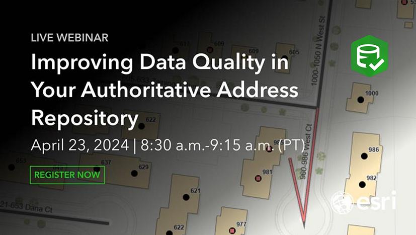 GIS_Bandit's tweet photo. In 1 week, @Esri webinar: Improving #Data #Quality in Your Authoritative Address Repository https://t.co/cNiJyZFK8S 

#ArcGISPro #DataReviewer #DataManagement #GIO #QA #GIS #esri #arcgis #mapping @EsriFederalGovt @EsriSLGov @EsriBizTeam @ArcGISPro @URISA https://t.co/qiaGkI3KBZ