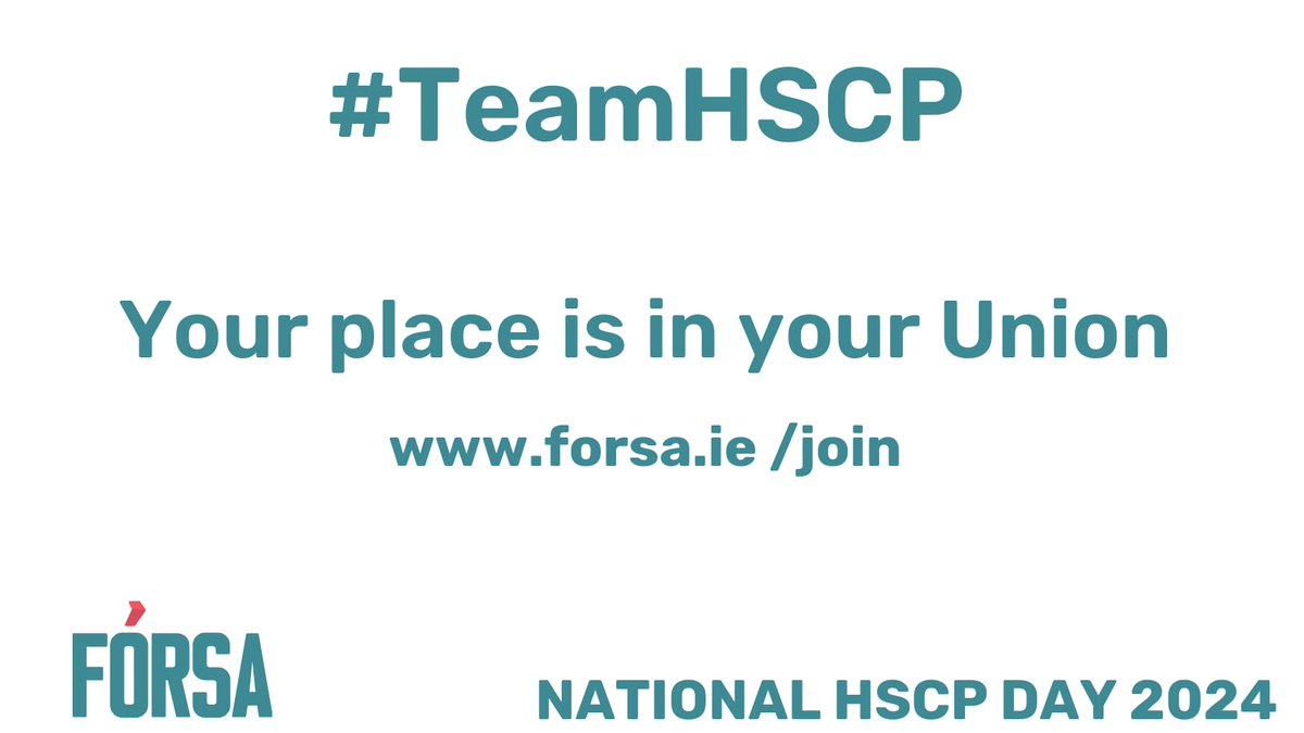 For #HSCPDay2024 I keep coming back to one overriding reflection - #TeamHSCP your place is in your union! I've seen what happens when you come together on the issues you care about - you get outcomes for your colleagues and for services. Lets keep it up 💪🏻 #JoinFórsa
