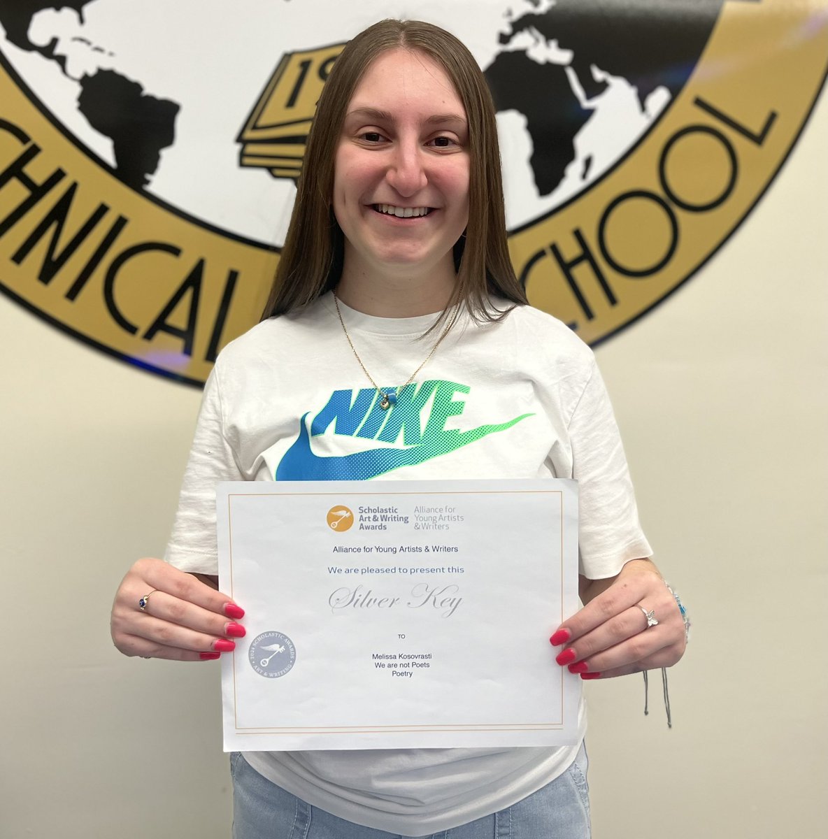 Congratulations to <a href="/SITech_HS/">Staten Island Tech</a> student, Melissa Kosovrasti, on winning a Scholastic <a href="/artandwriting/">Scholastic Art & Writing Awards</a> Alliance for Young Artists &amp; Writers #SilverKey Award for her poem, “We are not Poets.” <a href="/CSD31SI/">CSD31StatenIsland</a> <a href="/ArtsEd_SI_BKS/">ArtsEd.D20,21,31</a>